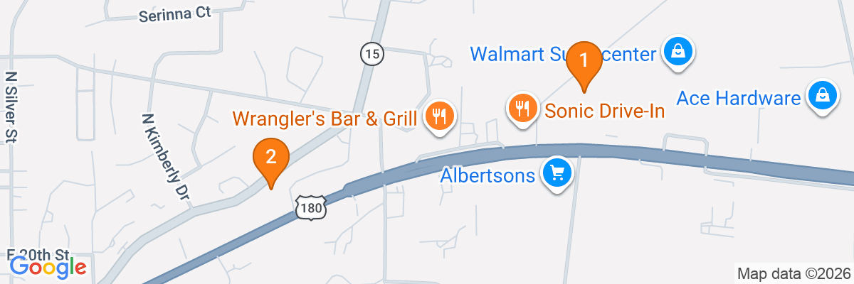 Map showing facility locations